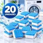 Pastilhas efervescentes Puralav Decoricasa para limpeza profunda de máquinas de lavar, embalagem com 20 unidades