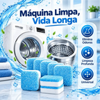 Pastilhas efervescentes Puralav Decoricasa para limpeza profunda de máquinas de lavar, removendo mofo e odores.