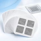 Kit de protetores de ralo adesivos Decoricasa com tela de microfibra branca para bloquear insetos e mau cheiro.