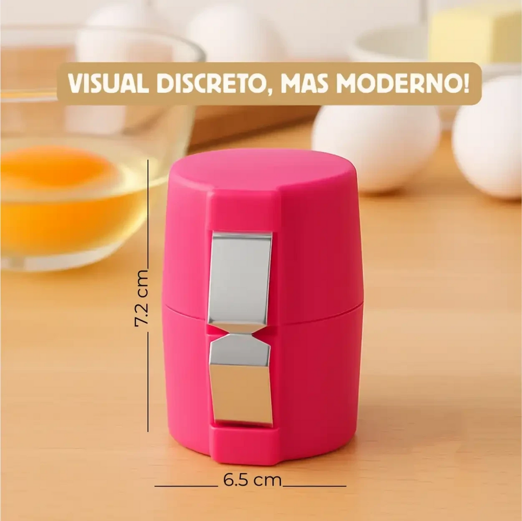Quebrador de ovos rosa Decoricasa com lâminas de metal para abrir ovos crus e cozidos de forma prática e limpa