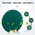 Tábua de corte redonda verde Decoricasa com suporte em pé, design higiênico sem tinta, cola ou odores.