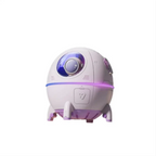 Umidificador de ar Decoricasa formato astronauta branco com luz LED colorida e design de cápsula espacial