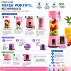 Liquidificador Portátil com 6 Lâminas e Carregamento USB