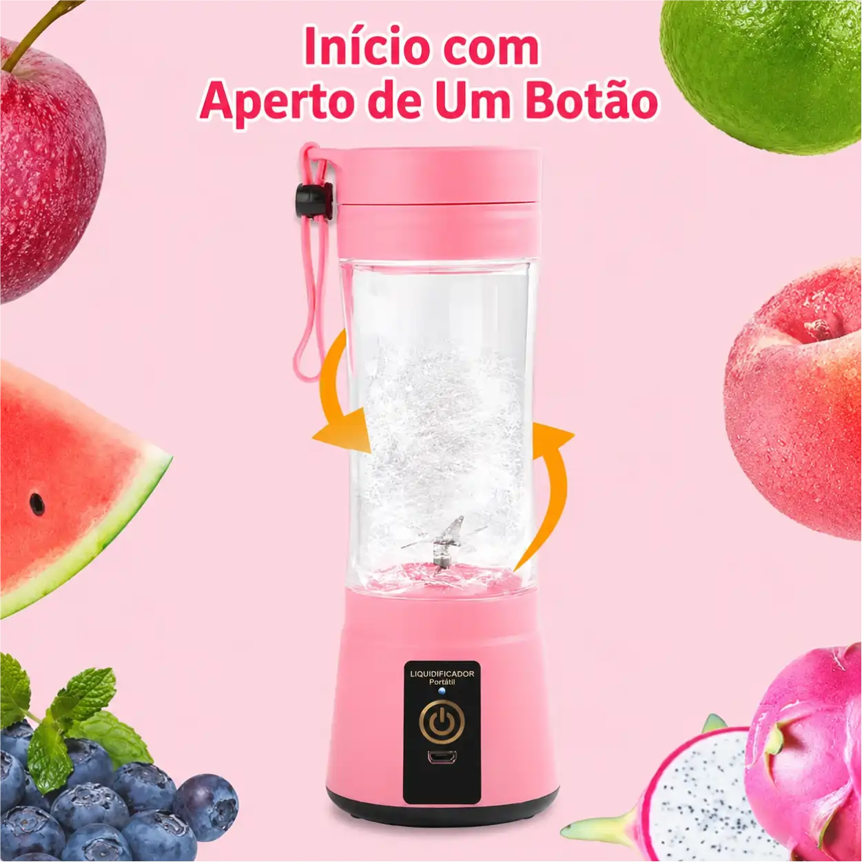Liquidificador Portátil com 6 Lâminas e Carregamento USB