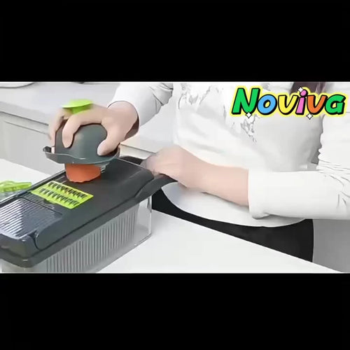 Cortador Multifuncional 16 em 1 com Lâminas Inox | Fatiador e Ralador para Legumes, Frutas e Vegetais