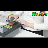 Cortador Multifuncional 16 em 1 com Lâminas Inox | Fatiador e Ralador para Legumes, Frutas e Vegetais